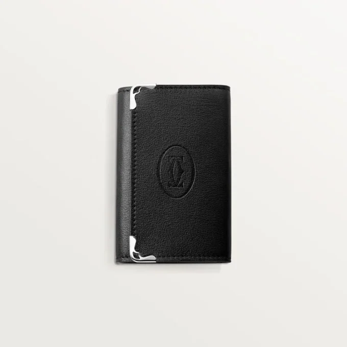 6-Key Key Ring, Must De Cartier – Black Calfskin, Stainless Steel Finish – Cartier 6-Key Key Ring, Must De Cartier – Black Calfskin, Stainless Steel Finish – Cartier