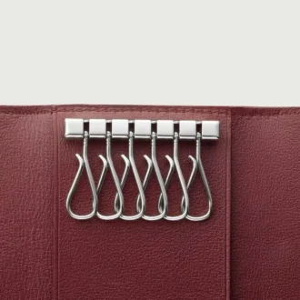 6-Key Key Ring, Must De Cartier – Black Calfskin, Stainless Steel Finish – Cartier
