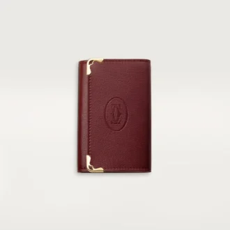 6-Key Key Ring, Must De Cartier – Burgundy Calfskin, Golden Finish – Cartier