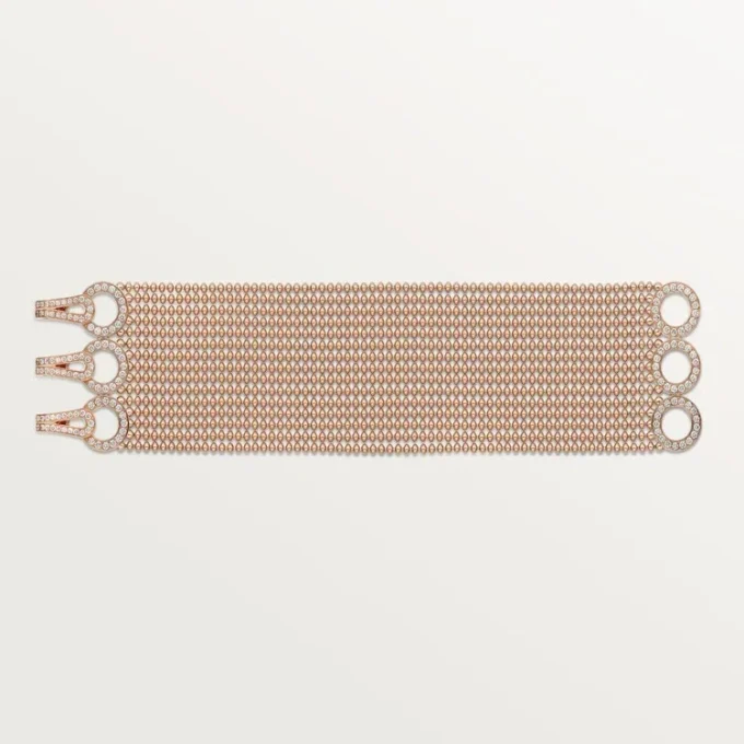 Agrafe Bracelet, Medium Model, Half-Paved