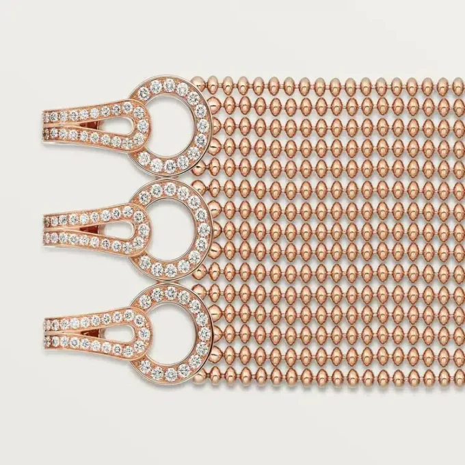 Agrafe Bracelet, Medium Model, Half-Paved