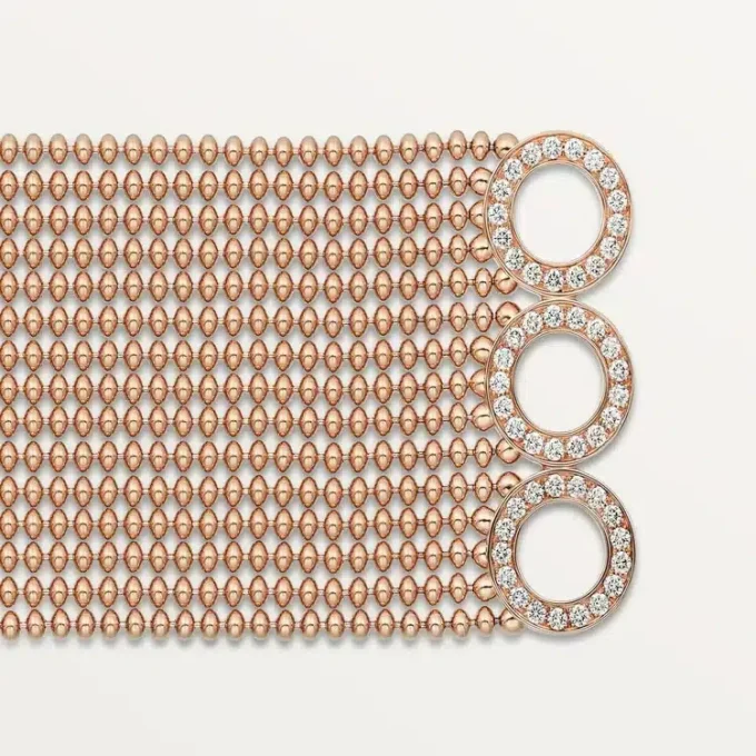 Agrafe Bracelet, Medium Model, Half-Paved