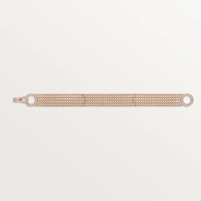 Agrafe Bracelet, Small Model, Half-Paved