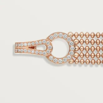 Agrafe Bracelet, Small Model, Half-Paved