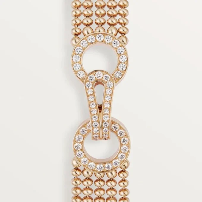 Agrafe Bracelet, Small Model, Half-Paved