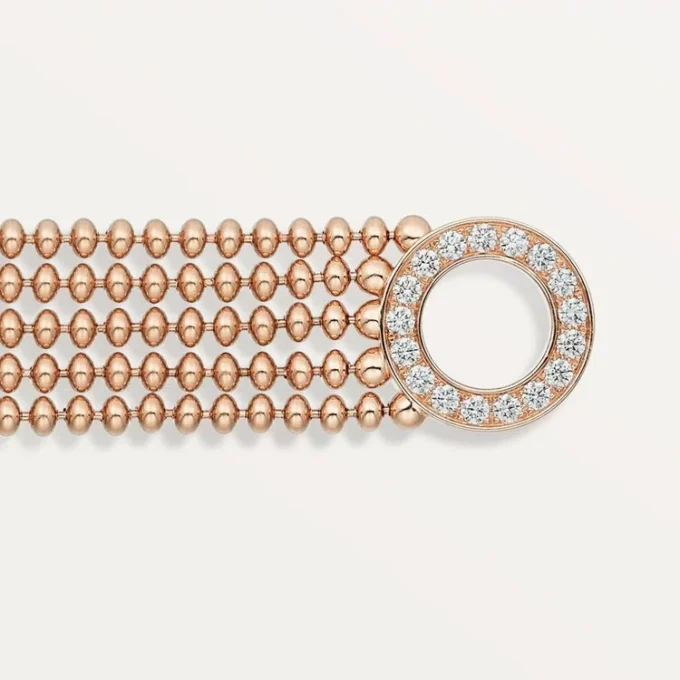 Agrafe Bracelet, Small Model, Half-Paved