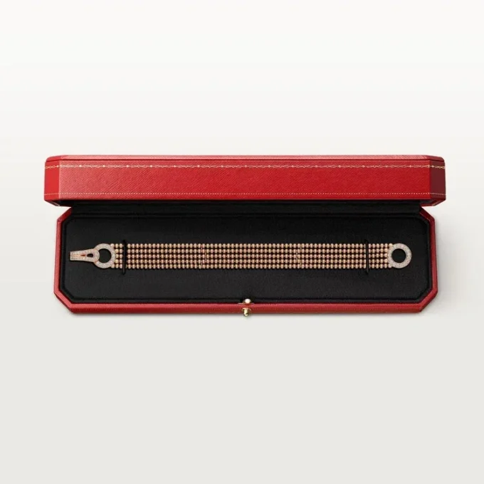 Agrafe Bracelet, Small Model, Half-Paved