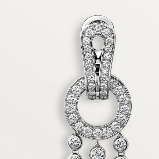 Agrafe Earrings, Brilliant-Cut Diamonds, Paved