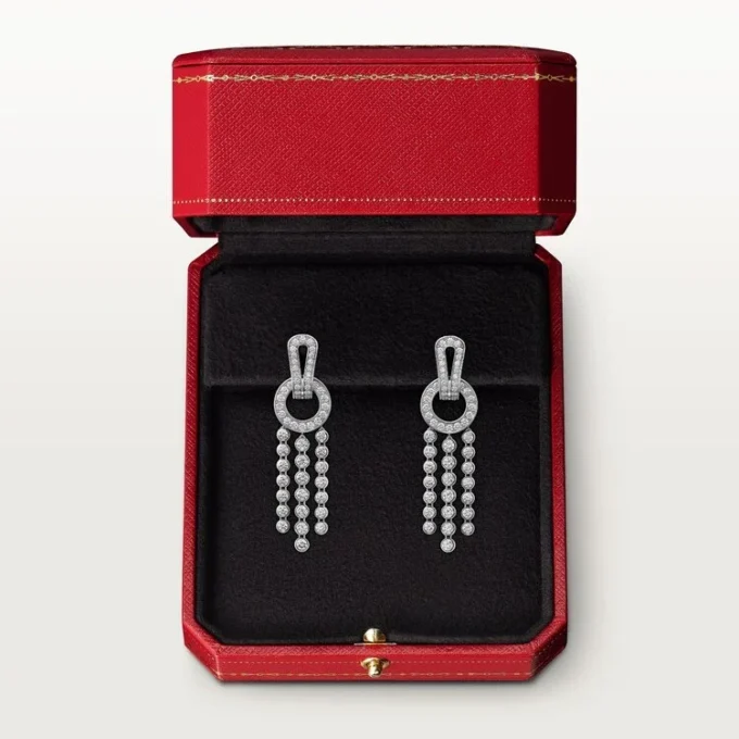 Agrafe Earrings, Brilliant-Cut Diamonds, Paved