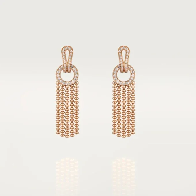 Agrafe Earrings, Half-Paved