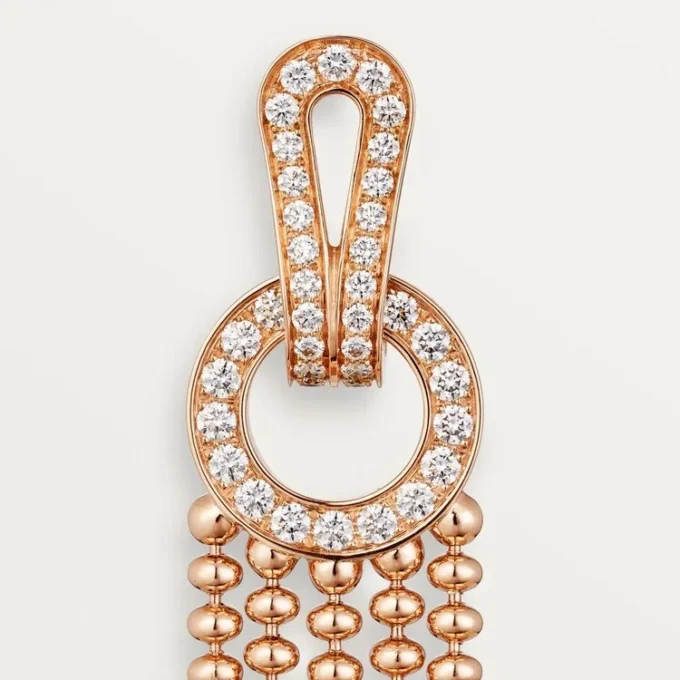 Agrafe Earrings, Half-Paved