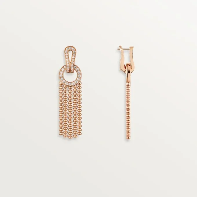 Agrafe Earrings, Half-Paved