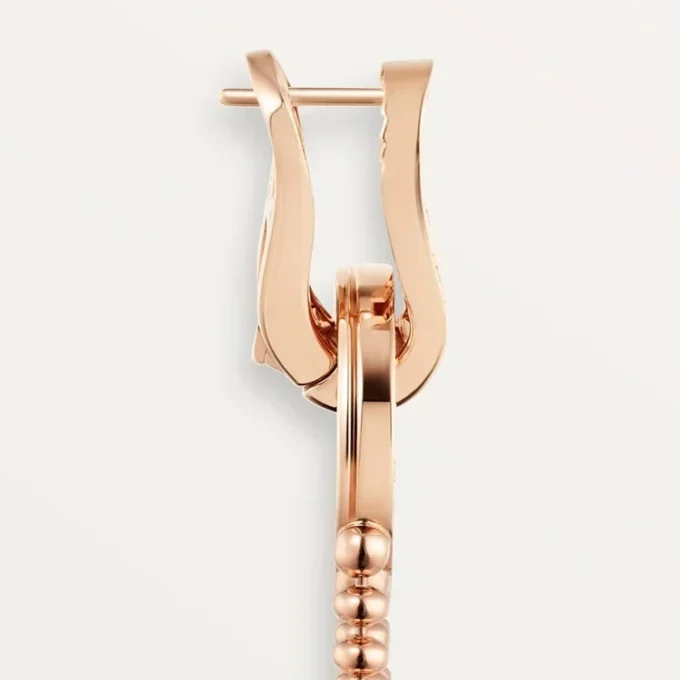 Agrafe Earrings, Half-Paved