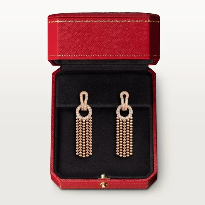 Agrafe Earrings, Half-Paved