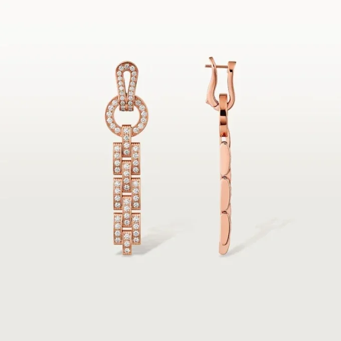 Agrafe Earrings – Pink Gold, Diamonds – Cartier