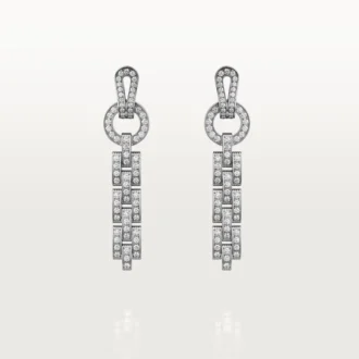 Agrafe Earrings – White Gold, Diamonds – Cartier