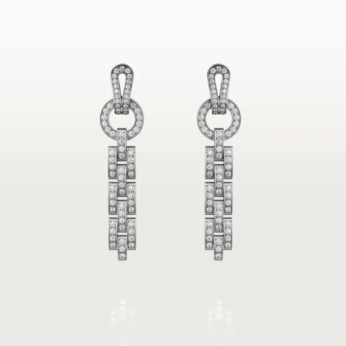 Agrafe Earrings – White Gold, Diamonds – Cartier
