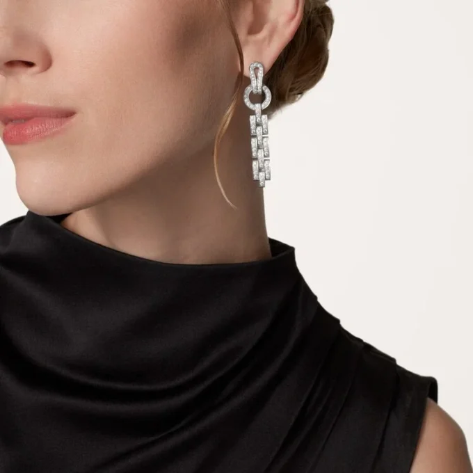 Agrafe Earrings – White Gold, Diamonds – Cartier