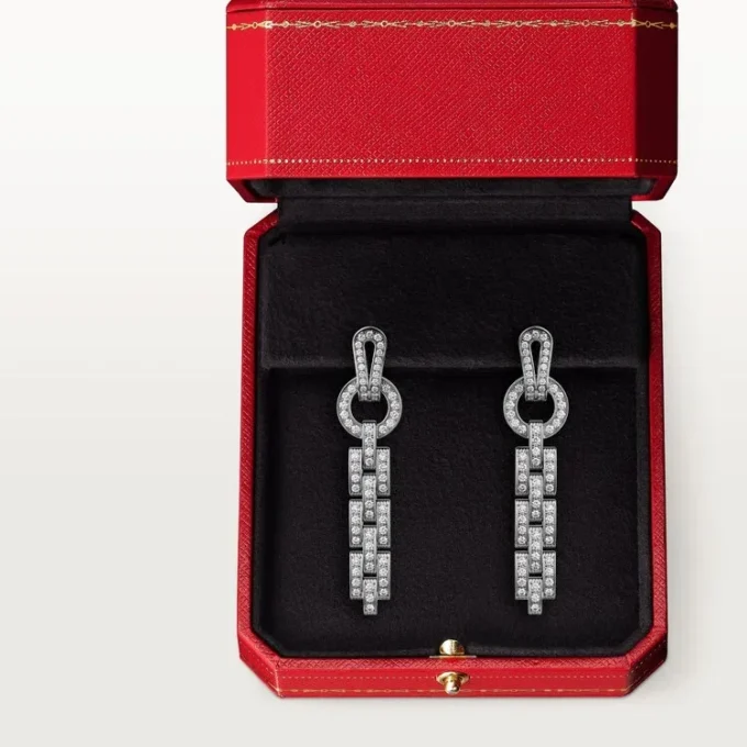 Agrafe Earrings – White Gold, Diamonds – Cartier