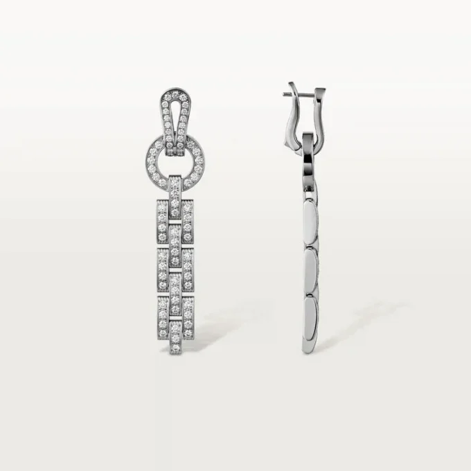 Agrafe Earrings – White Gold, Diamonds – Cartier
