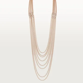 Agrafe Long Necklace, Semi-Paved Agrafe Long Necklace, Semi-Paved