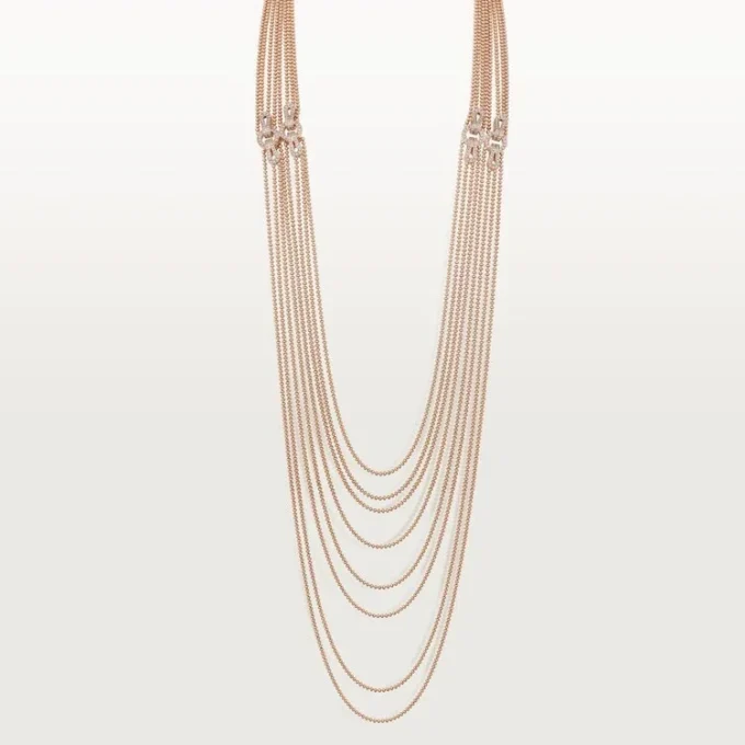 Agrafe Long Necklace, Semi-Paved