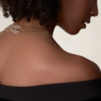 Agrafe Long Necklace, Semi-Paved Agrafe Long Necklace, Semi-Paved