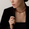 Agrafe Long Necklace, Semi-Paved