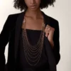 Agrafe Long Necklace, Semi-Paved