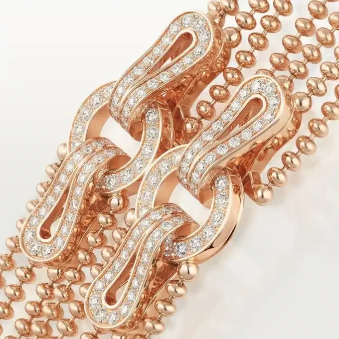 Agrafe Long Necklace, Semi-Paved