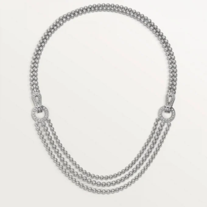 Agrafe Necklace, Brilliant-Cut Diamonds, Paved