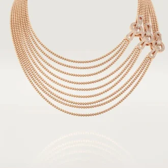 Agrafe Necklace, Medium Model, Half-Paved Agrafe Necklace, Medium Model, Half-Paved