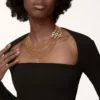 Agrafe Necklace, Medium Model, Half-Paved