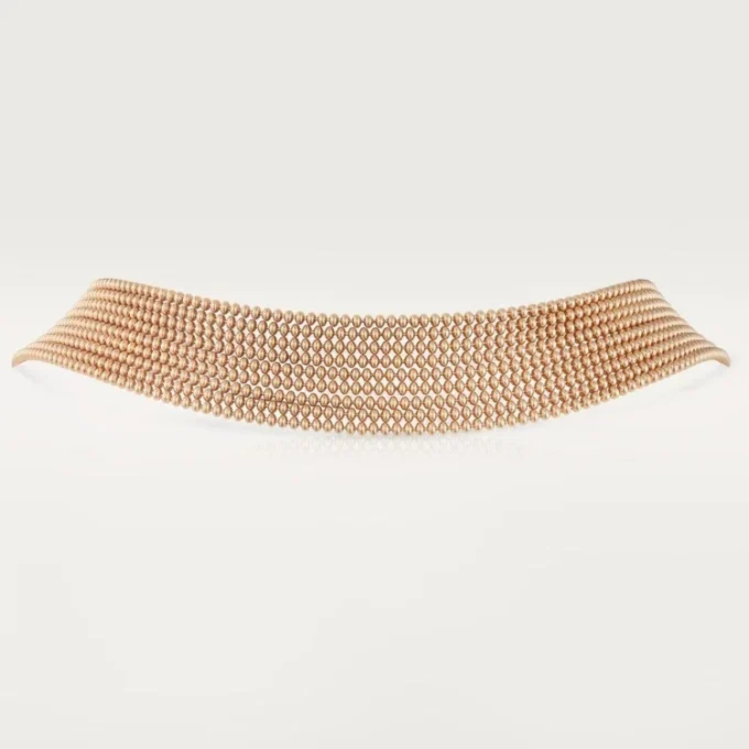 Agrafe Necklace, Medium Model, Half-Paved