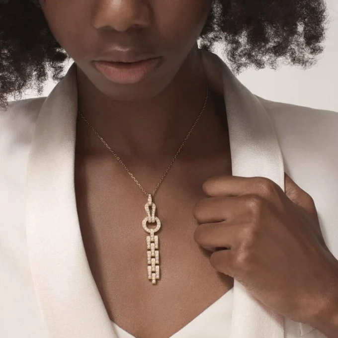 Agrafe Necklace – Pink Gold, Diamonds – Cartier