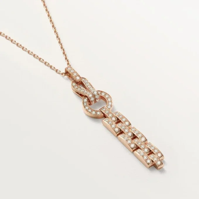 Agrafe Necklace – Pink Gold, Diamonds – Cartier