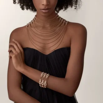 Agrafe Necklace, Semi-Paved Agrafe Necklace, Semi-Paved