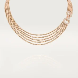 Agrafe Necklace, Small Model, Half-Paved Agrafe Necklace, Small Model, Half-Paved