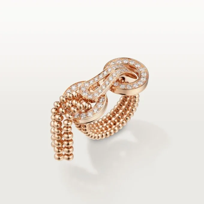 Agrafe Ring, Half-Paved Agrafe Ring, Half-Paved