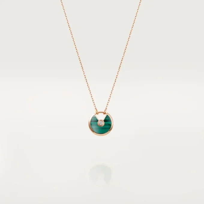 Amulette De Cartier Necklace, Small Model – Pink Gold, Malachite, Diamond – Cartier