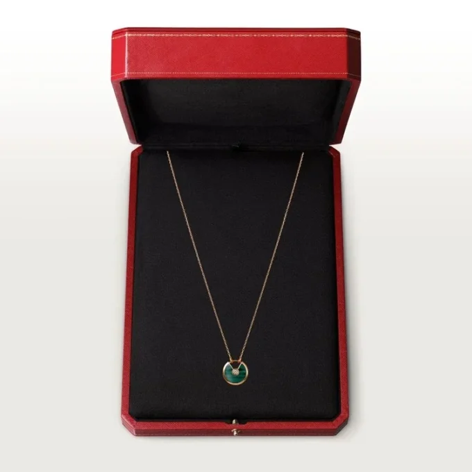 Amulette De Cartier Necklace, Small Model – Pink Gold, Malachite, Diamond – Cartier