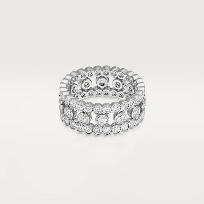 Broderie De Cartier Ring, Triple Row, Diamonds