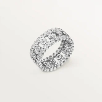 Broderie De Cartier Ring, Triple Row, Diamonds