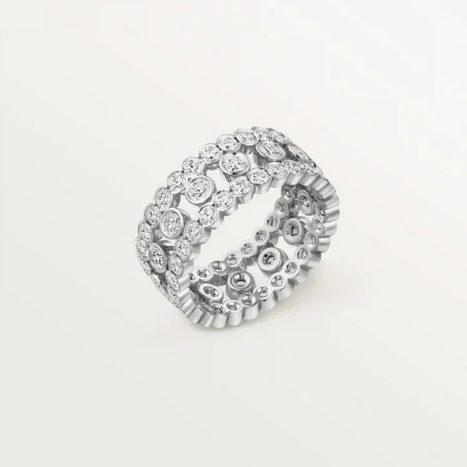 Broderie De Cartier Ring, Triple Row, Diamonds