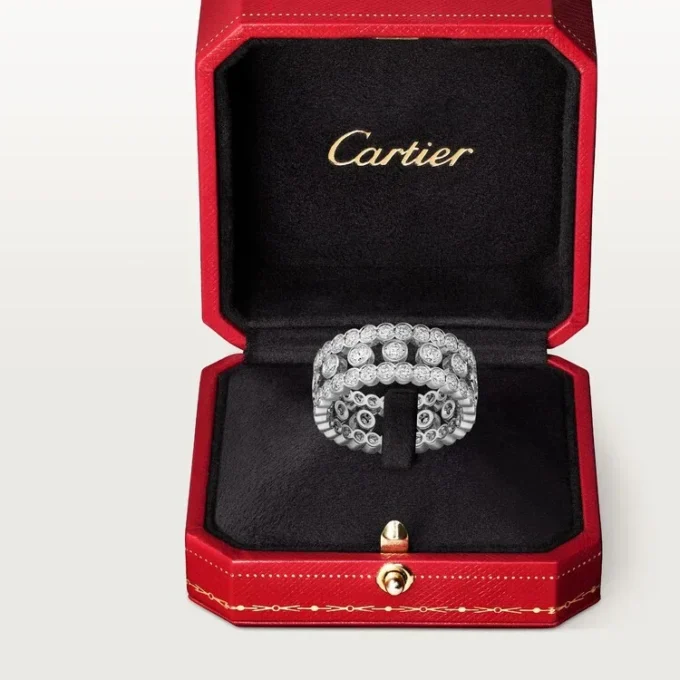 Broderie De Cartier Ring, Triple Row, Diamonds