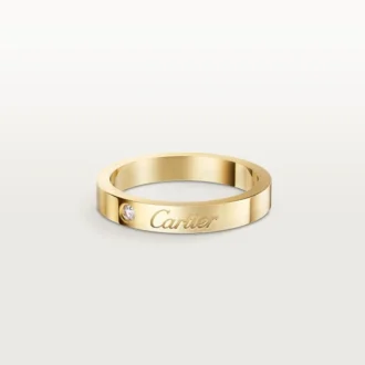 C De Cartier Wedding Band, 3 Mm Width, 1 Diamond