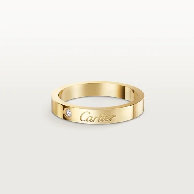 C De Cartier Wedding Band, 3 Mm Width, 1 Diamond C De Cartier Wedding Band, 3 Mm Width, 1 Diamond