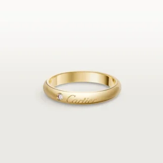 C De Cartier Wedding Band, 3 Mm Width, 1 Diamond