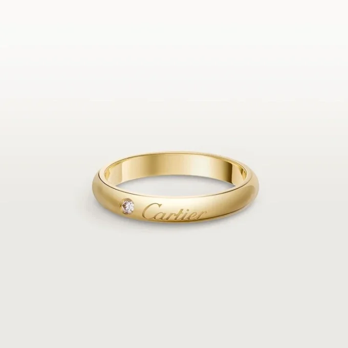 C De Cartier Wedding Band, 3 Mm Width, 1 Diamond C De Cartier Wedding Band, 3 Mm Width, 1 Diamond