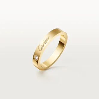 C De Cartier Wedding Band, 3 Mm Width, 1 Diamond